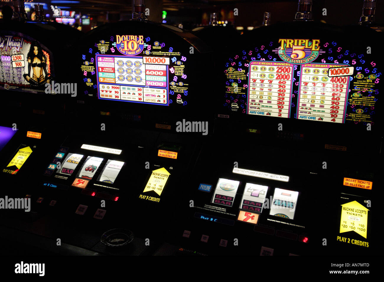 Casino-Münz Spielautomaten Las Vegas eine bewaffnete Banditen Stockfoto