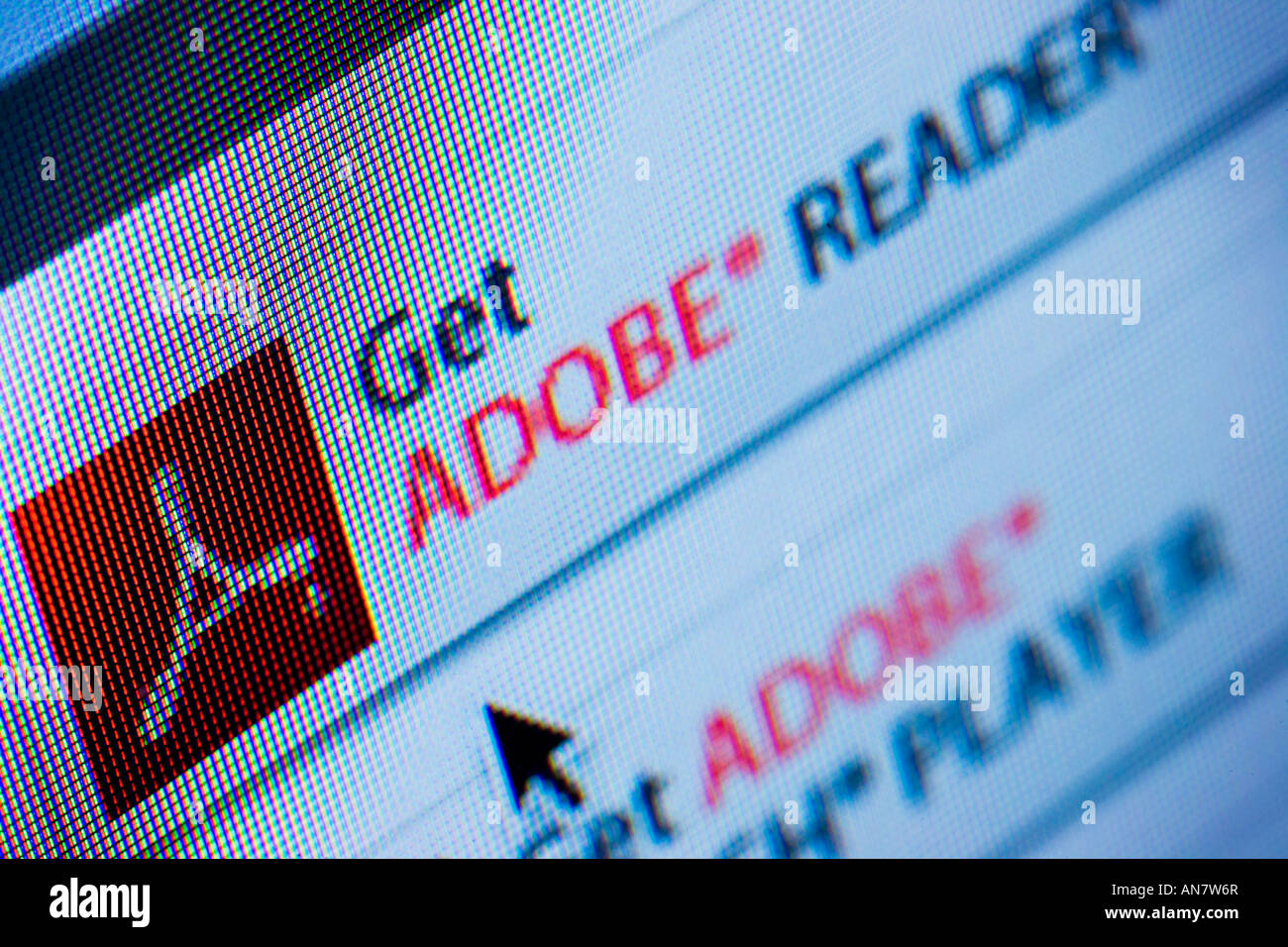 Laden Sie Adobe Acrobat Reader-Anwendung von website Stockfoto