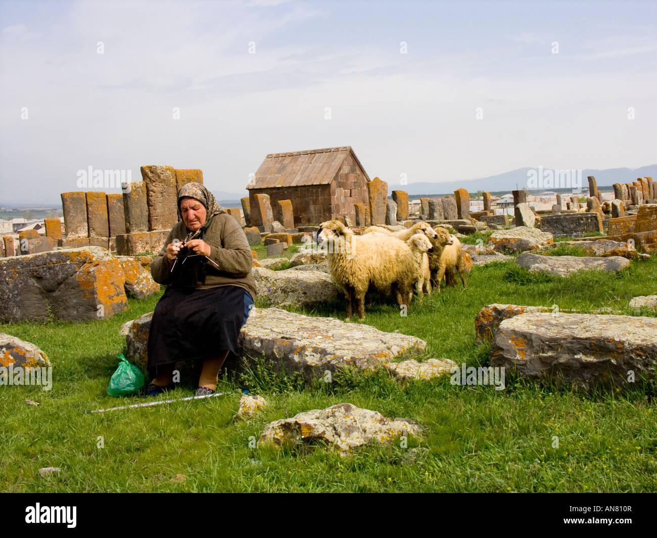 Noraduz Friedhof Sewan-Armenien Stockfoto
