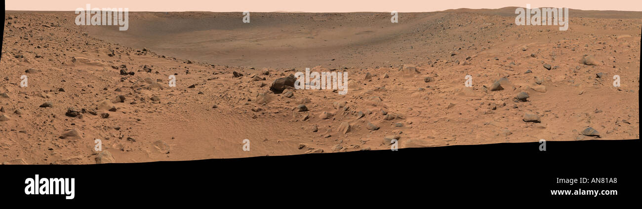 Die Mars Exploration Rover Spirit erwarb dieser Panoramakamera Bildmosaik der Bonneville Crater Stockfoto