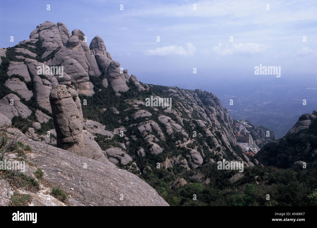 Naturpark Berg Montserrat Blick auf Sant Salvador Katalonien Spanien Stockfoto