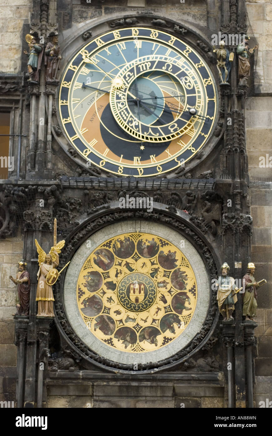 Die astronomische Uhr in Prag Altstädter Ring, Tschechische Republik. Stockfoto