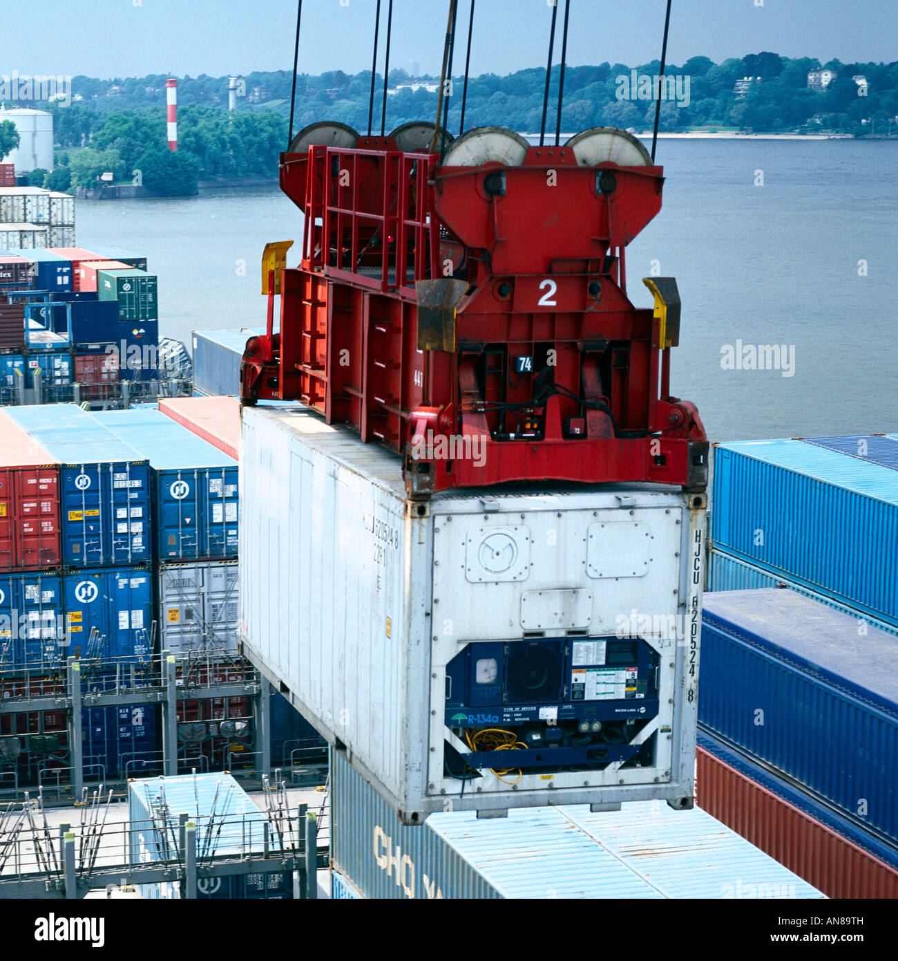Containerhafen Stockfoto