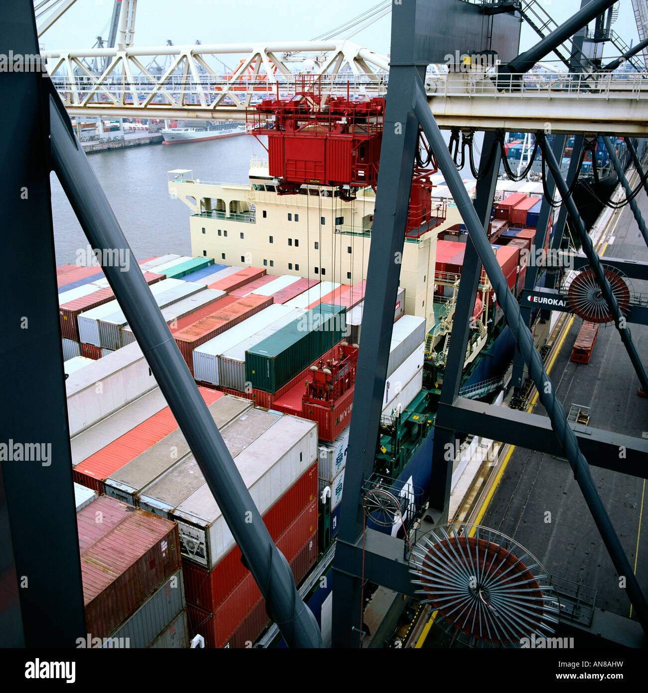 Containerhafen Stockfoto
