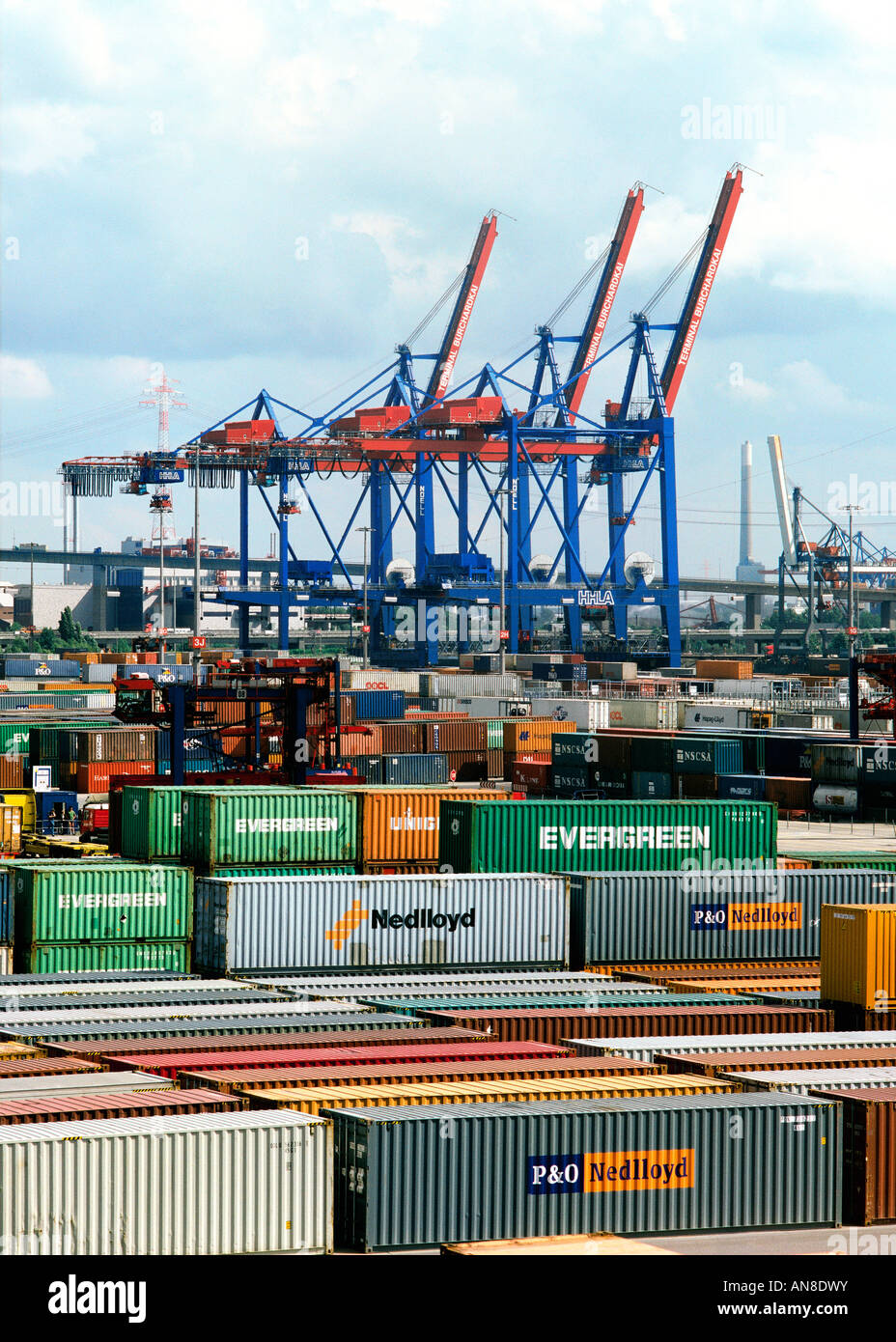 Containerhafen Stockfoto