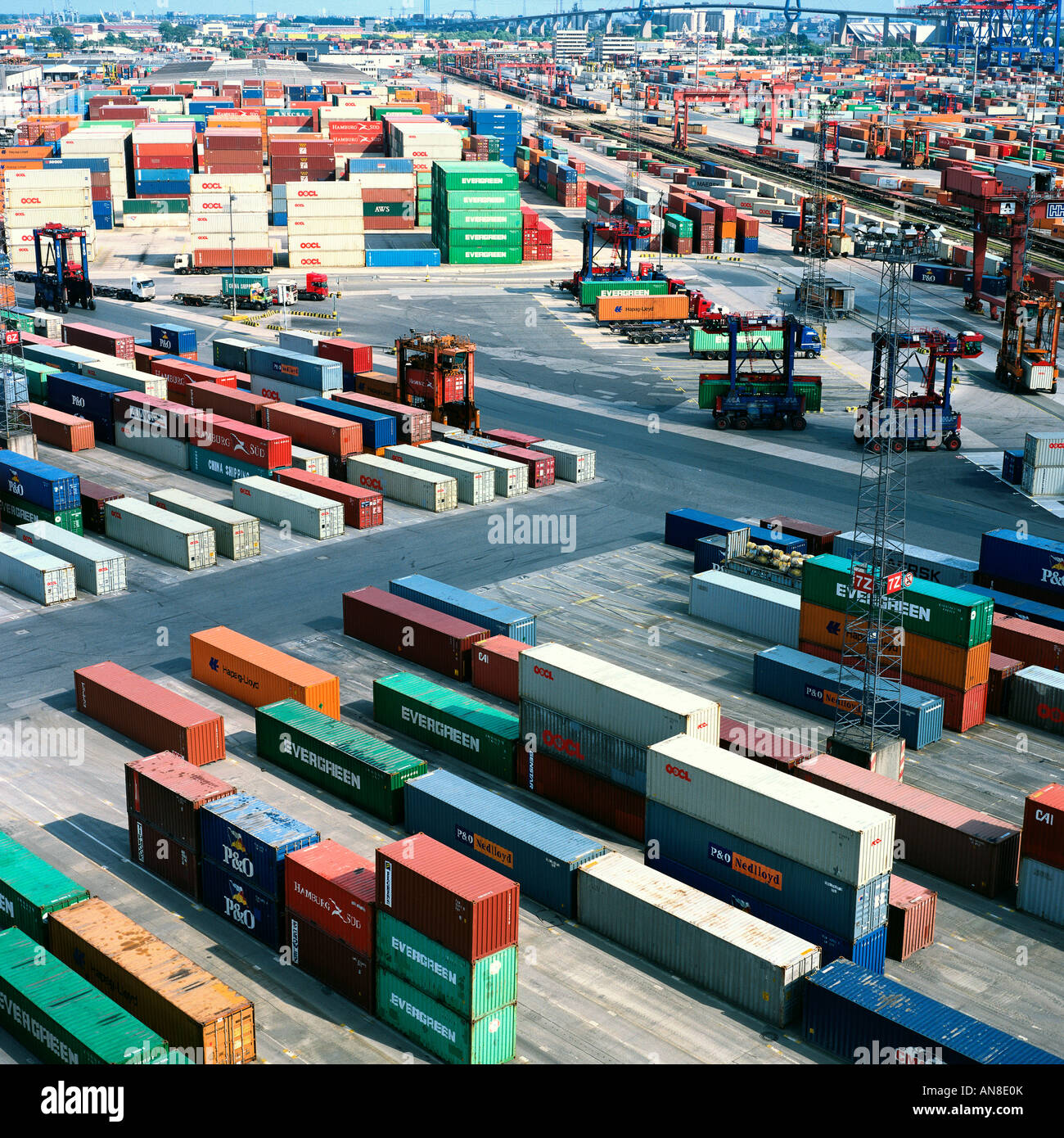 Containerhafen Stockfoto