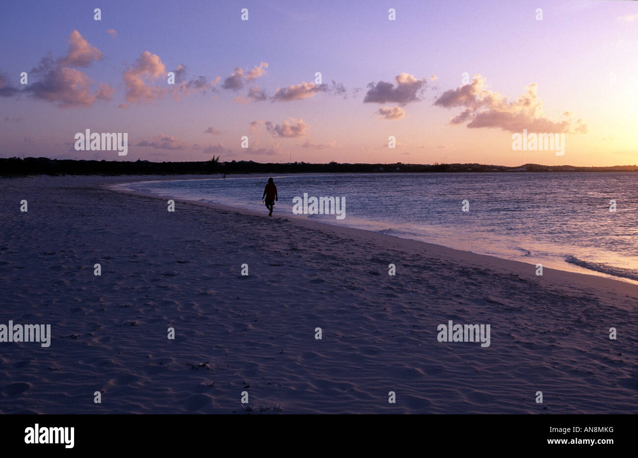 Sonnenuntergang am Strand Providenciales Turks und Caicos Stockfoto