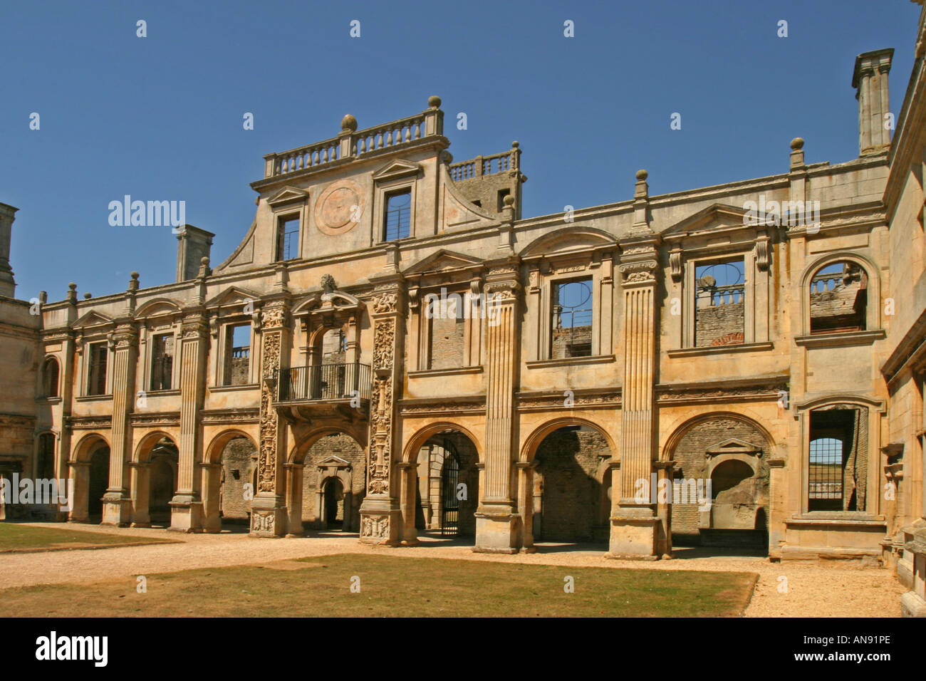 Kirby Hall elisabethanischen 17th Century Mansion House Stockfoto