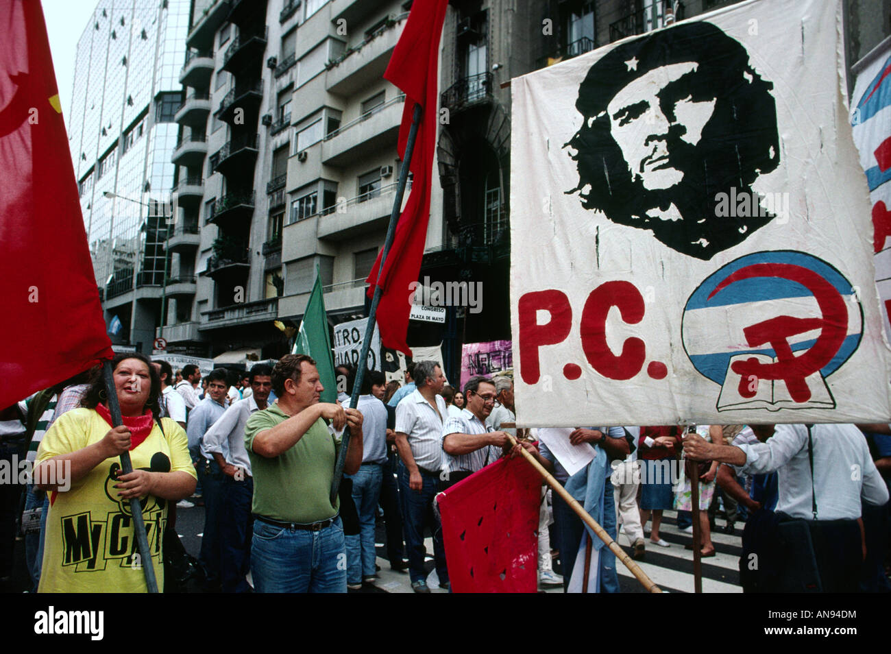 Kommunistische Partei Demonstration Buenos Aires Argentinien Stockfoto