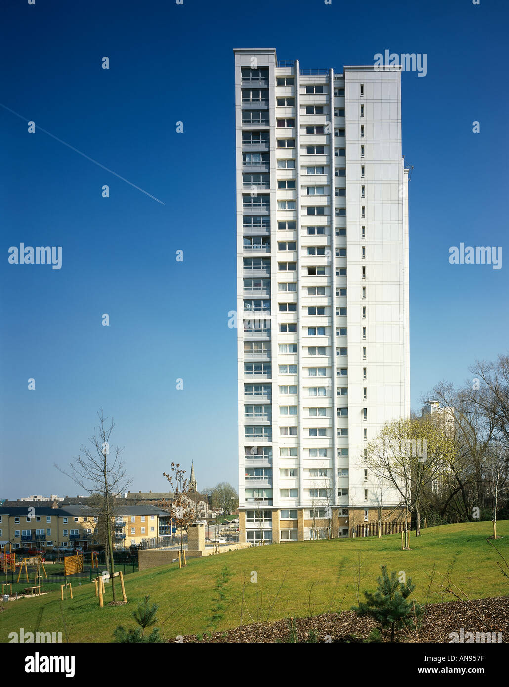 Cardwell Estate, Woolwich. Renovierte Wohnung block Stockfoto