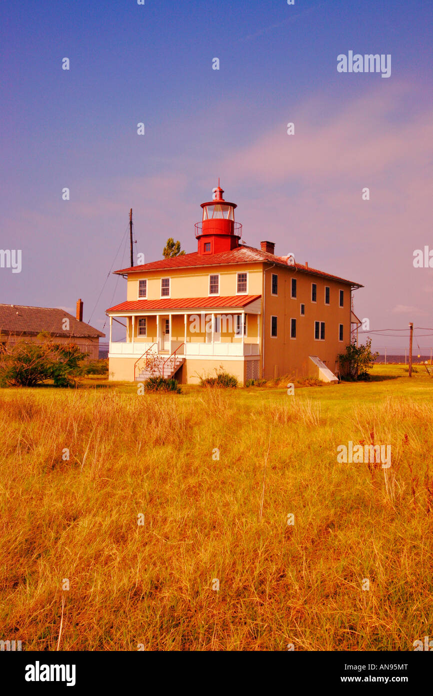 Point Lookout Leuchtturm, Point Lookout State Park, Schottland, Maryland, USA Stockfoto