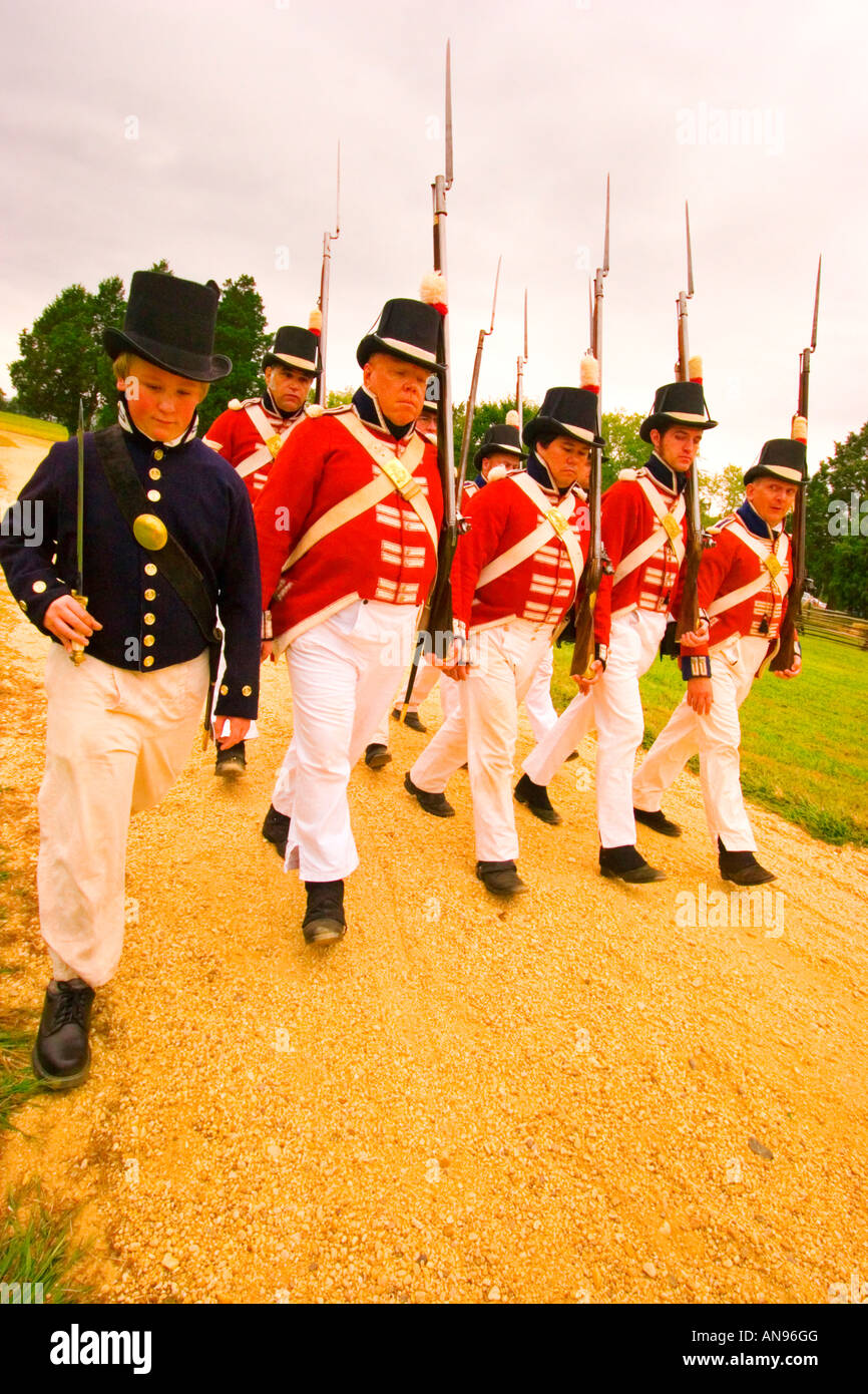 Britische Marines, Krieg von 1812 Reenactment, Jefferson Patterson Park und Museum, Saint Leonard Creek, Maryland, USA Stockfoto