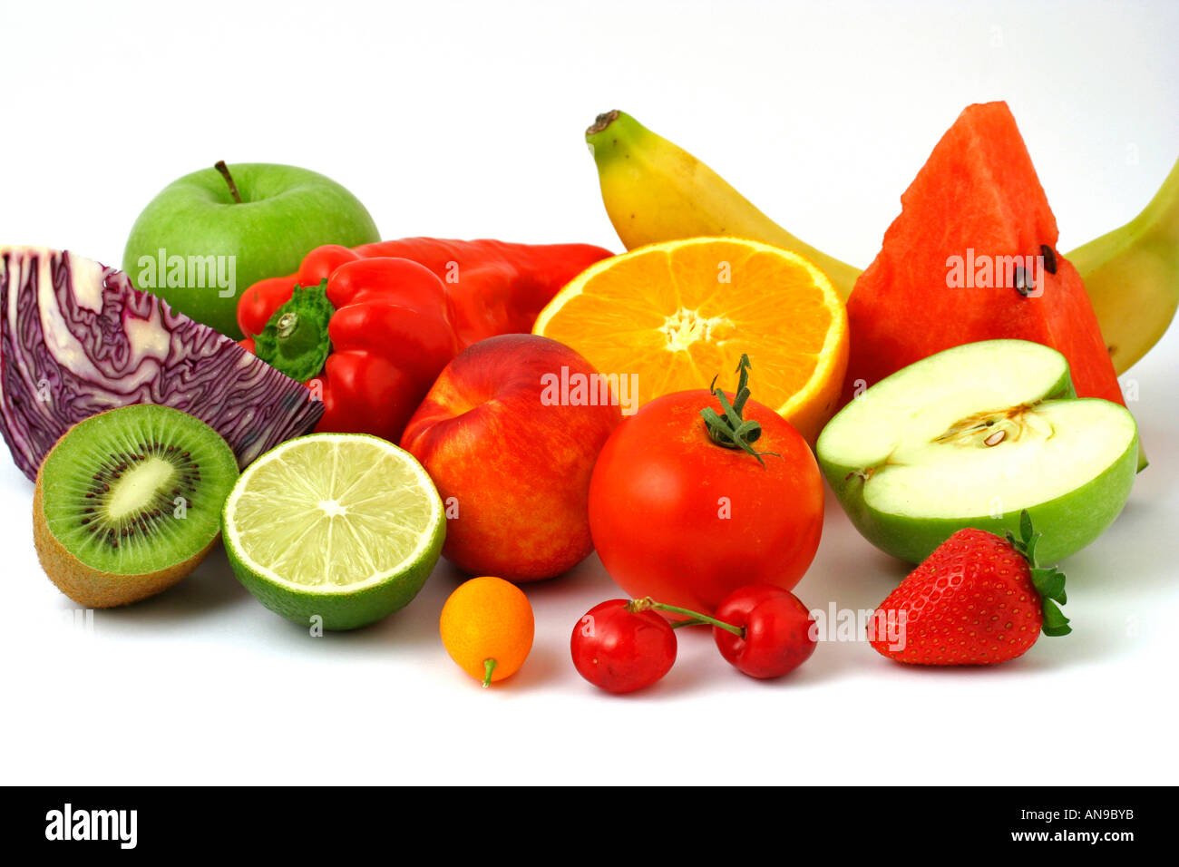 Obst und Gemüse Sortiment Stockfoto