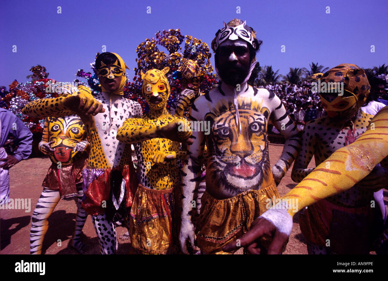 PULIKALI WÄHREND ONAM FEIERN KERALA Stockfoto