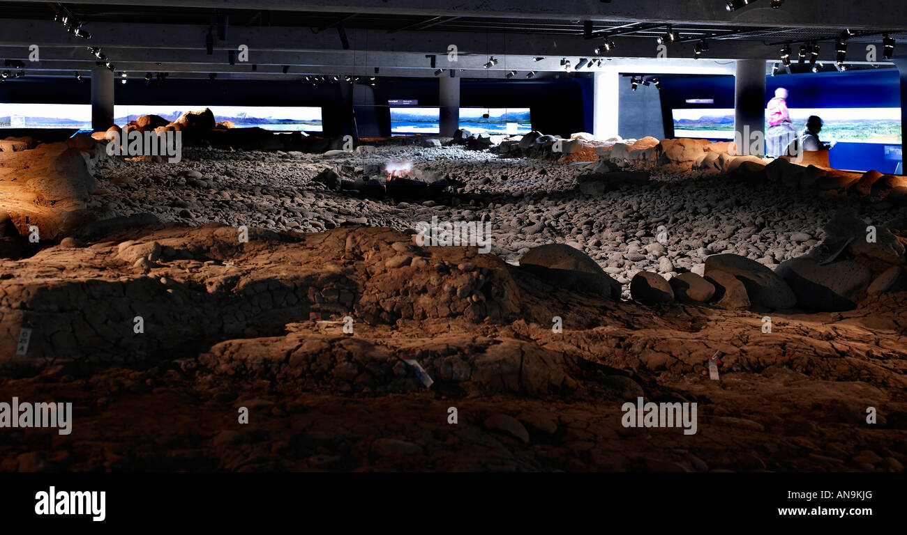 Die isländische Siedlung Ausstellung, 871 + oder - 2, Reykjavik, Island Stockfoto