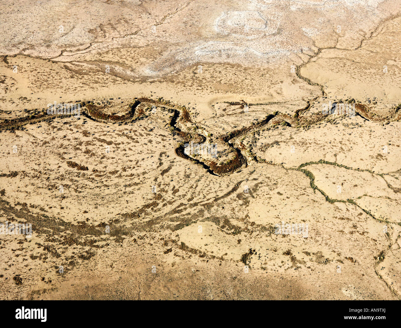 Antenne des Colorado Wüstenlandschaft mit getrockneten riverbed Stockfoto