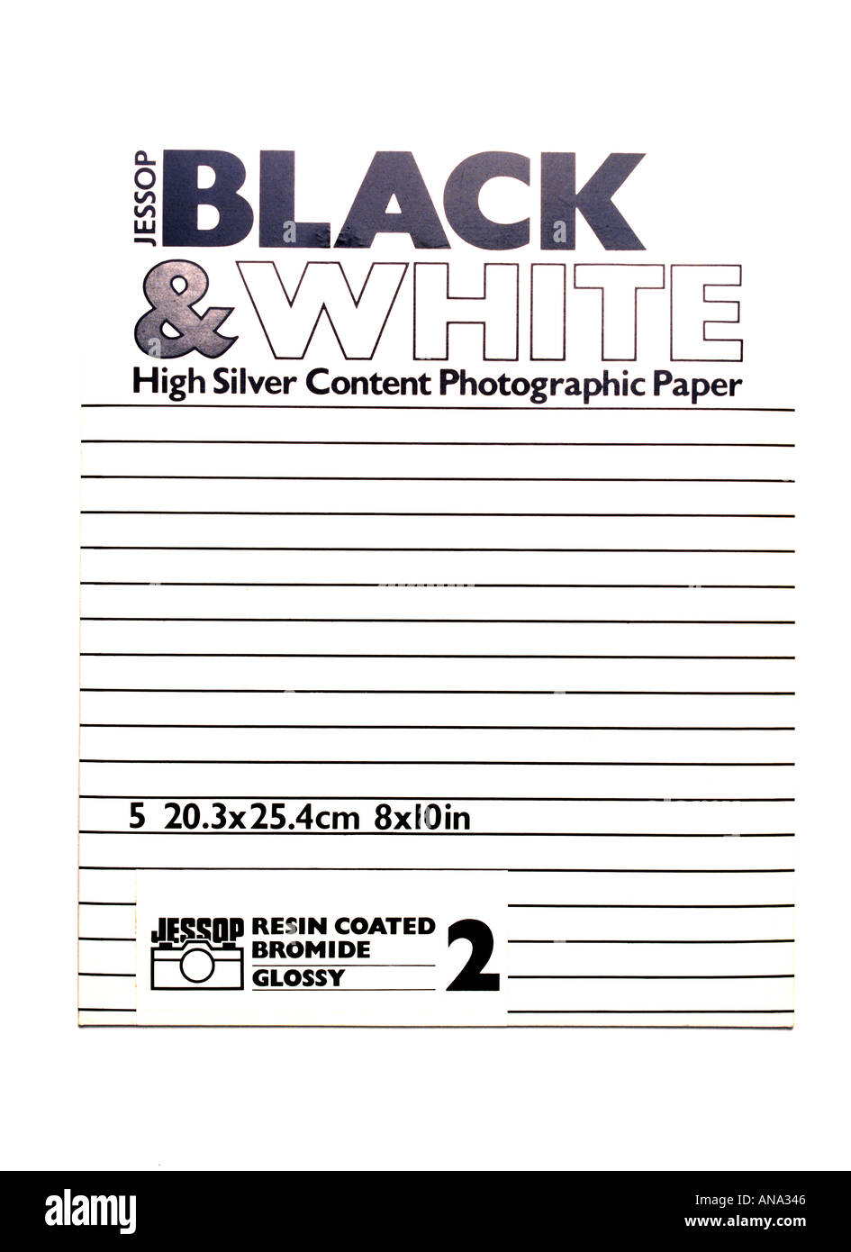 ein Paket von schwarzen und weißen Fotopapier silberhaltige Stockfoto