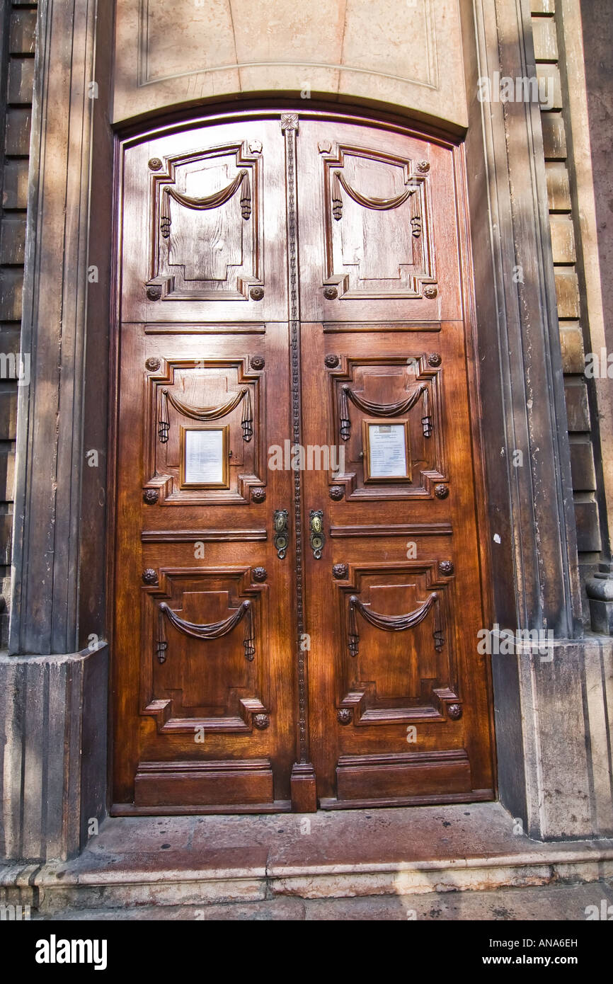 Tür-Dekoration in Budapest Stadt Stockfoto