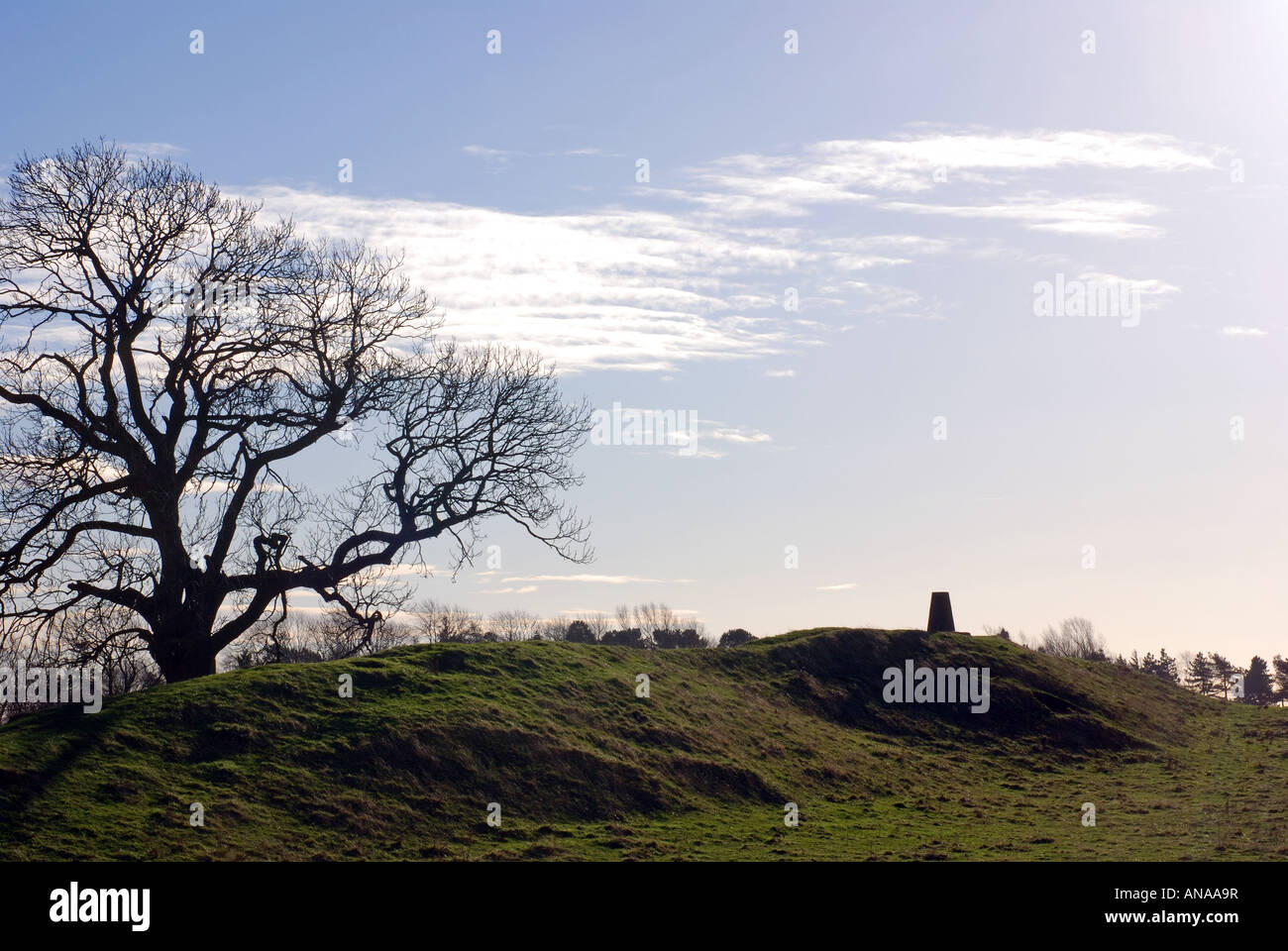 Burrough Hügel einschließlich trig Punkt, Leicestershire, England, UK Stockfoto
