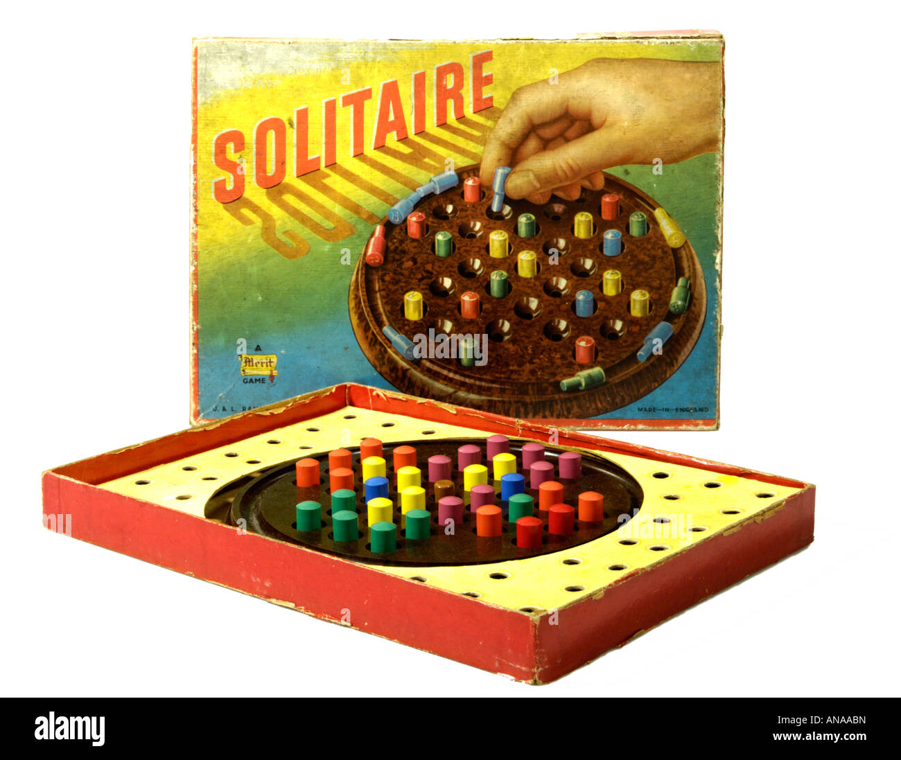 Solitaire-Spiel Verdienst Spielzeug 1950er Jahre Stockfoto