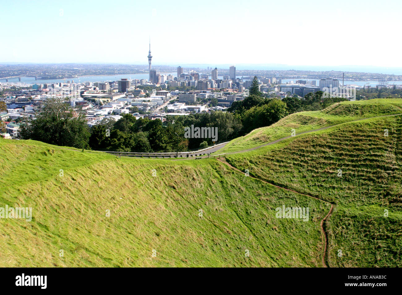 Blick auf die Stadt vom Mt Eden New Zealand Auckland Stockfoto