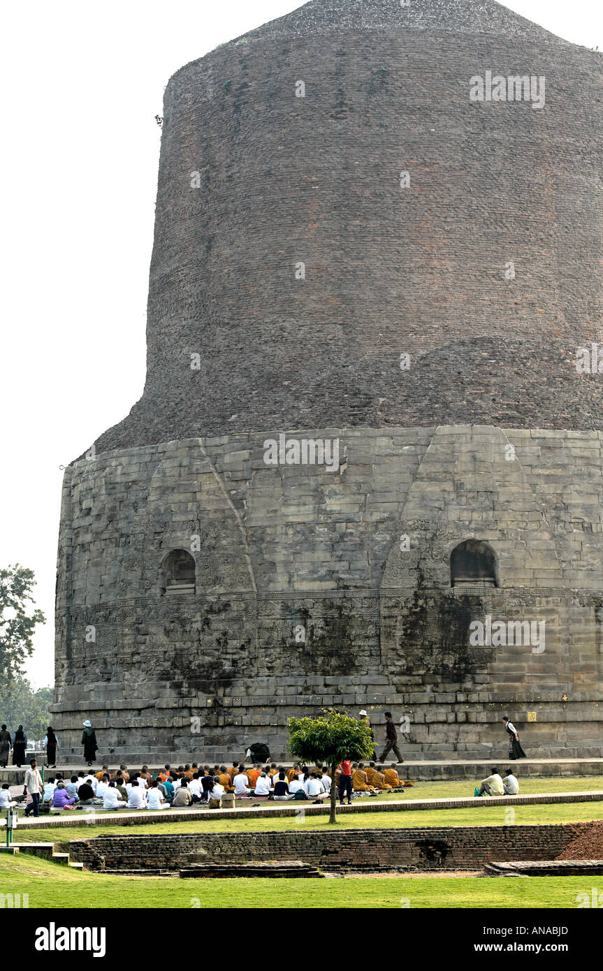Die buddhistischen Website von Sarnath Stockfoto