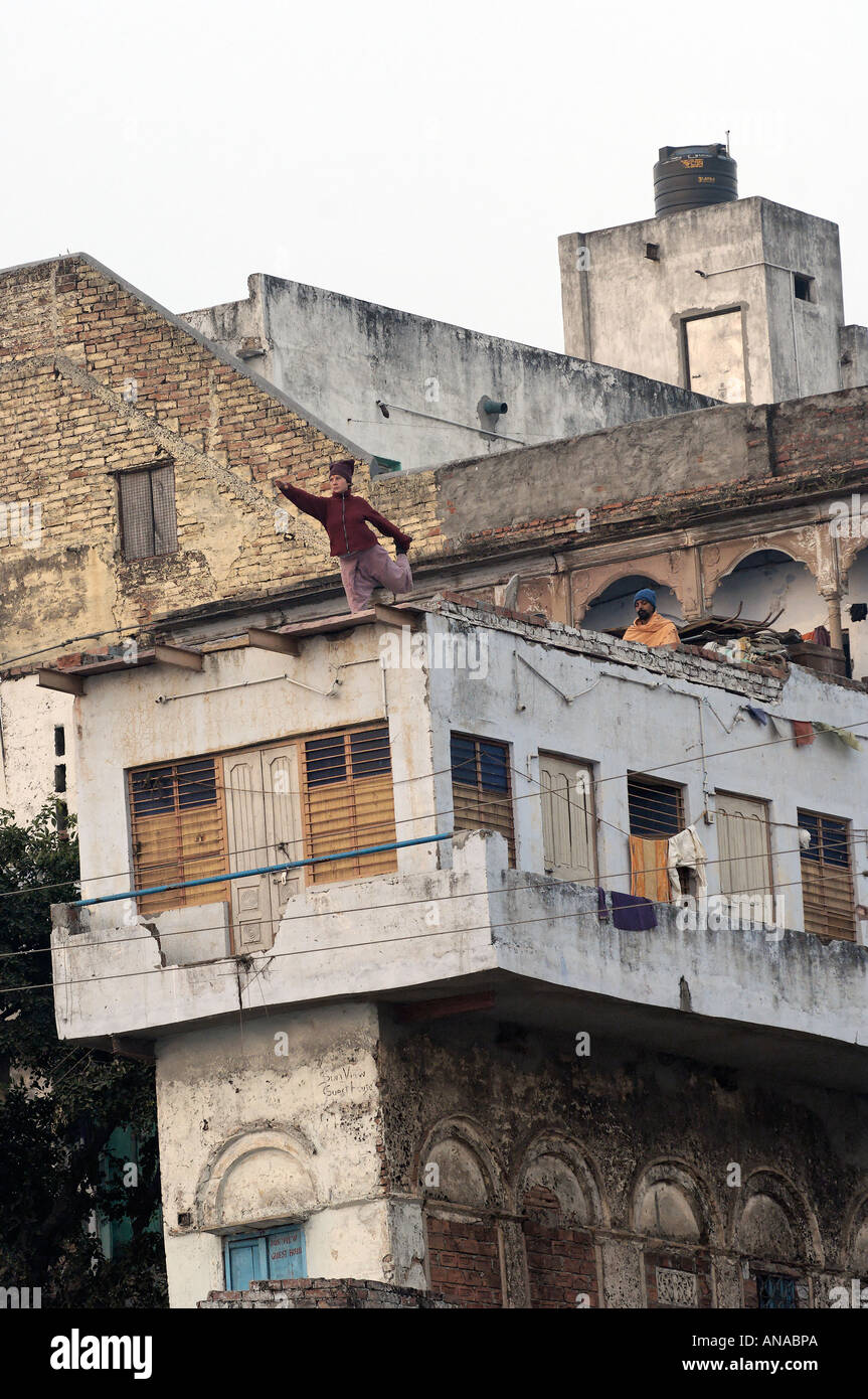 Frühsport, Varanasi Stockfoto