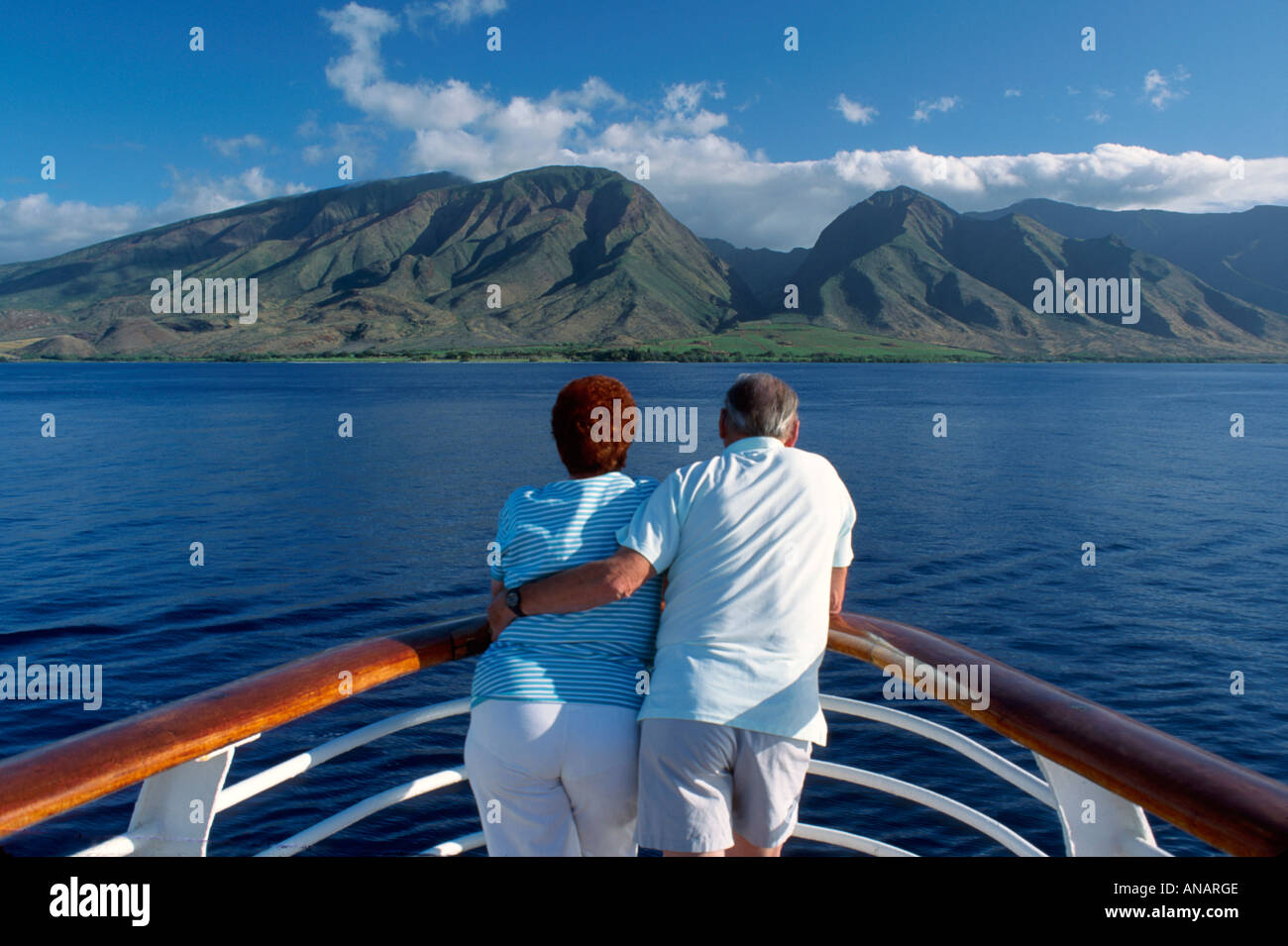 Hawaii, Hawaiianische Inseln, Auau Channel, Maui, SS Constitution, Kreuzfahrt-Schiff, Senioren Bürger, Paar, Blick, Natur, Natur, Landschaft, Landschaft, H Stockfoto