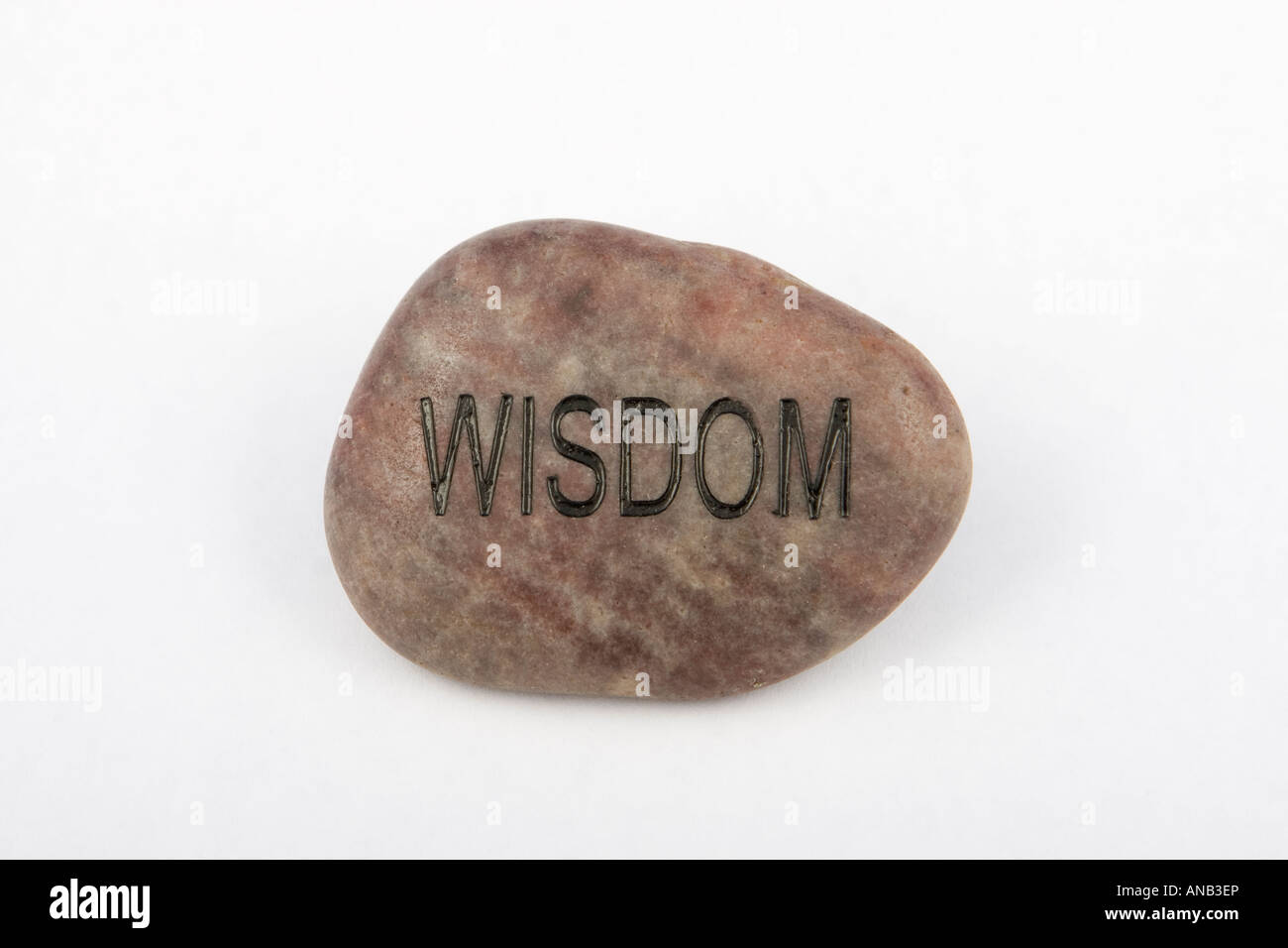 Wort auf Stein: Weisheit Stockfoto