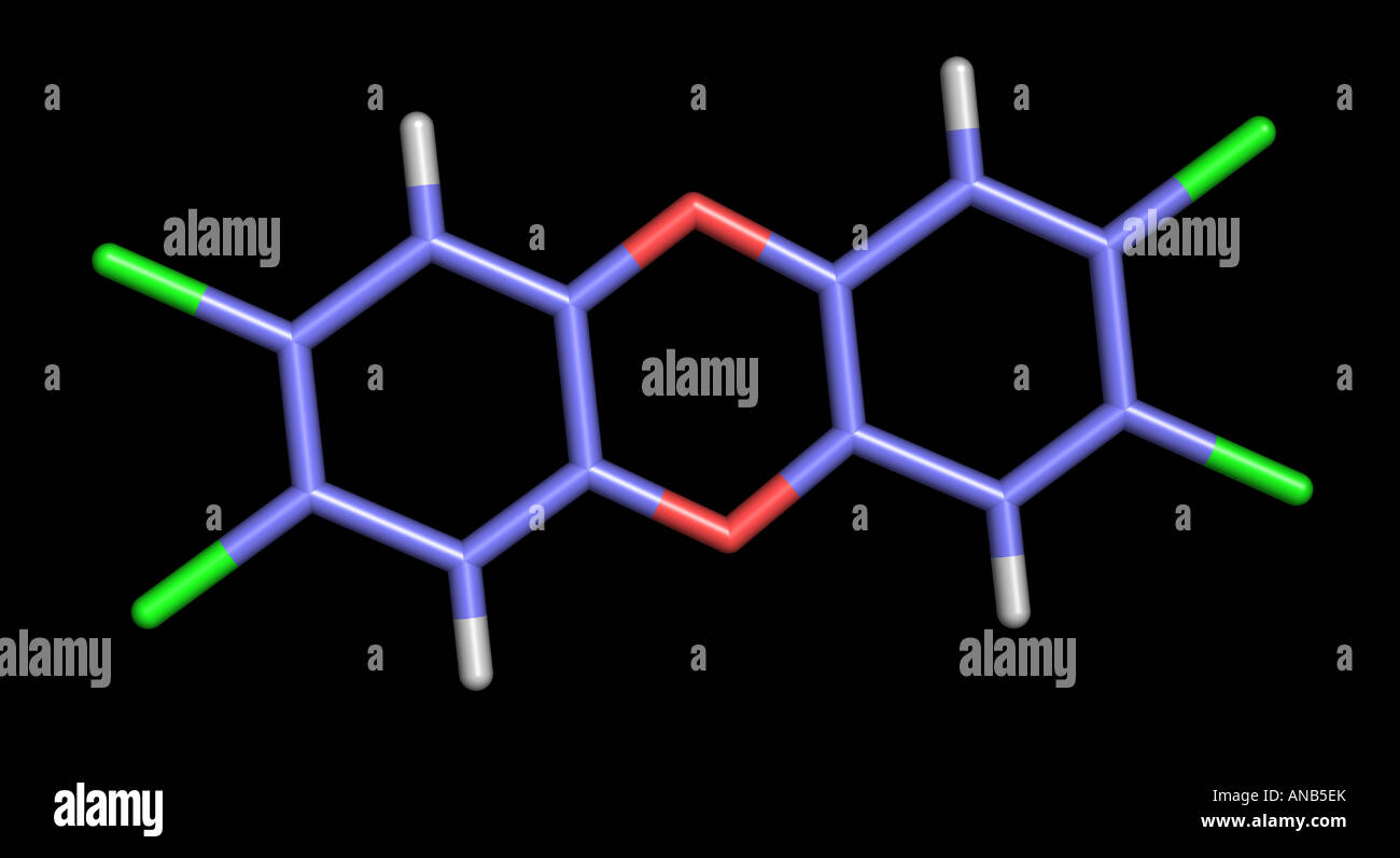 Dioxin-Molekül Stockfoto