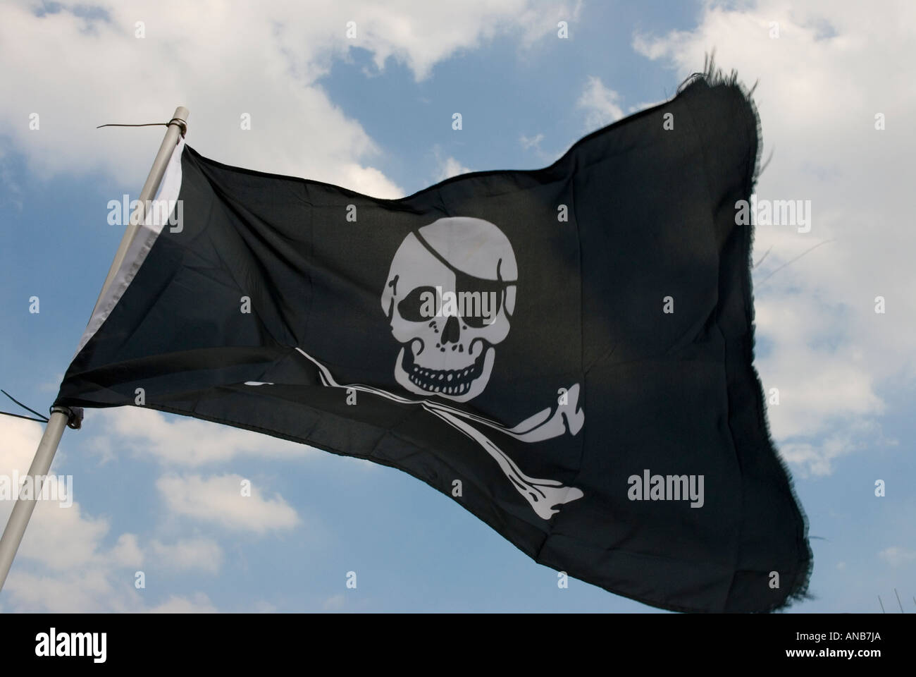 Jolly Roger Flagge Stockfoto