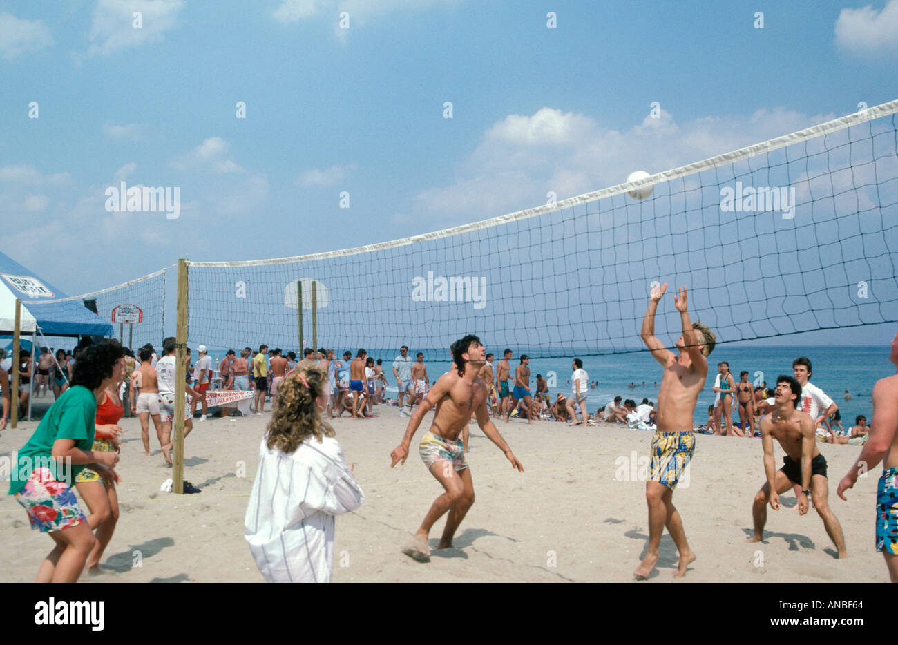Beach-Volleyball auf Spring Break in Panama City, Florida Stockfoto