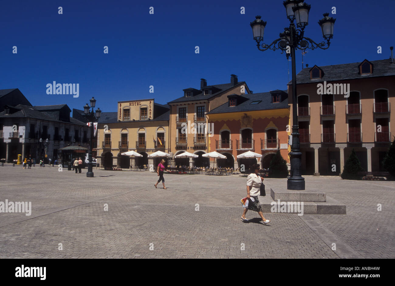 Der Plaza Major, Ponferrada, Leon, Spanien Stockfoto
