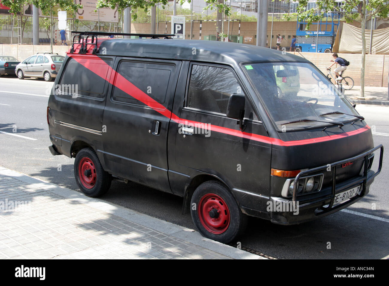 Eine "Parodie" A-Team van auf den Straßen von Barcelona Stockfoto