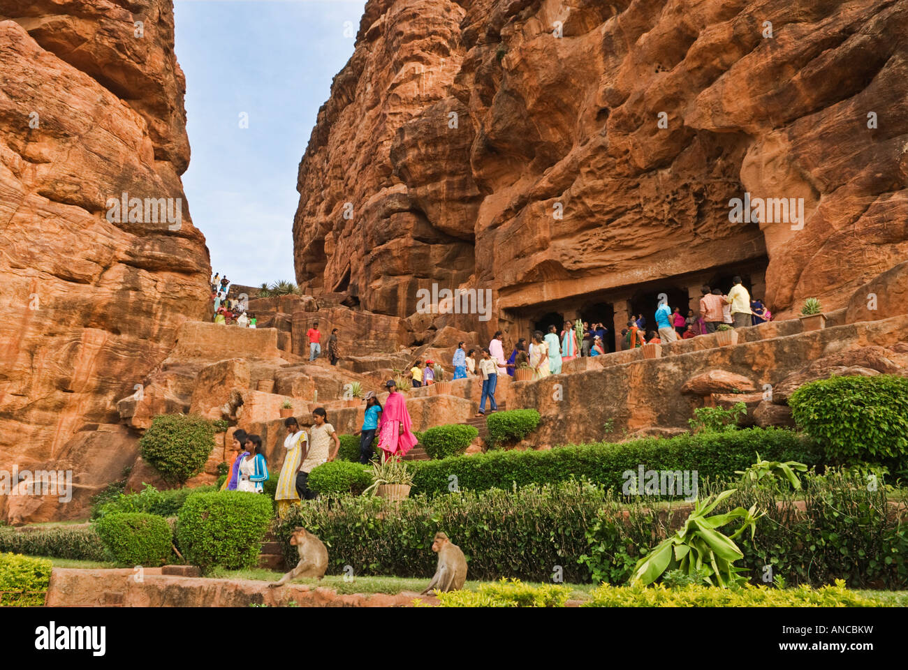 Badami Höhle Tempel Karnataka Indien Stockfoto