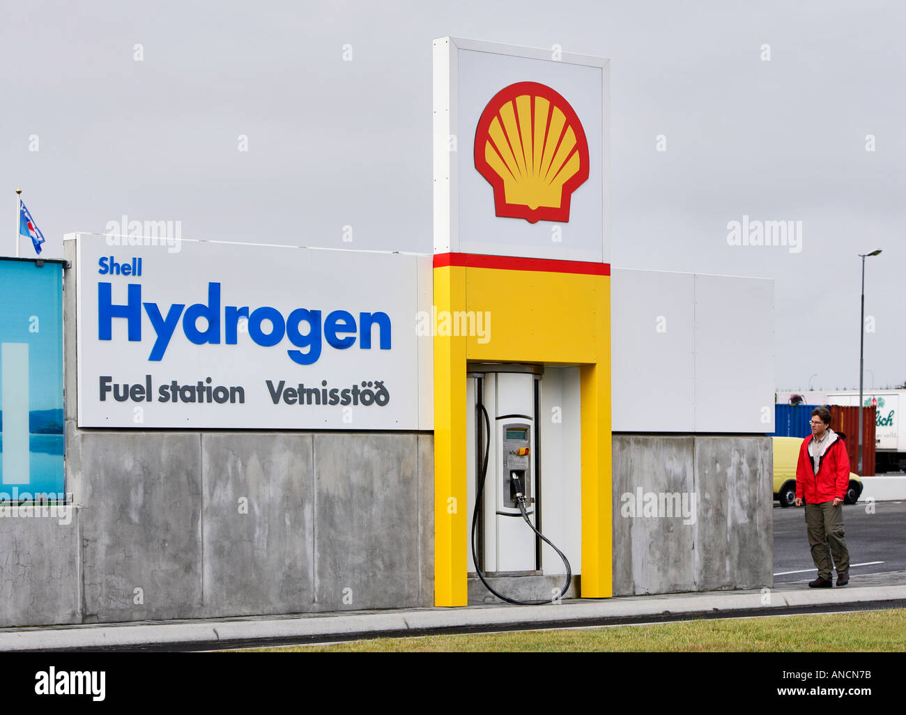 Wasserstoff Fuel Station Reykjavik Island Stockfoto
