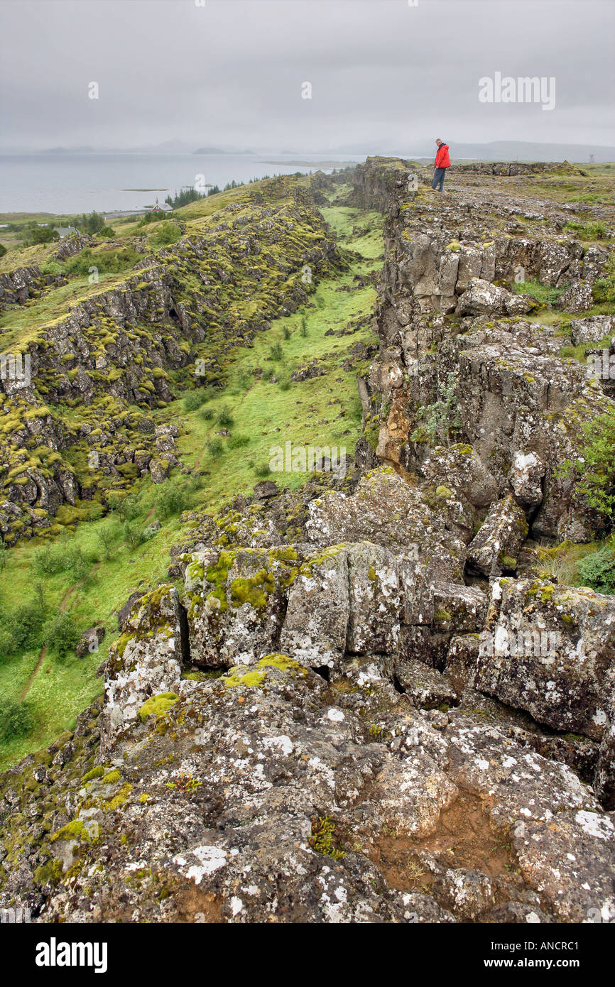 Thingvellir Fissur Zone Island treffen die nordamerikanische Platte der Euro asiatische Platte Welterbekonvention der UNESCO Stockfoto