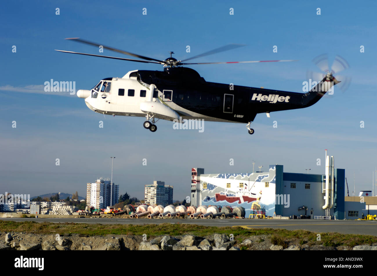 Sikorsky S61 Hubschrauber Victoria Vancouver Island in British Columbia BC Kanada Stockfoto