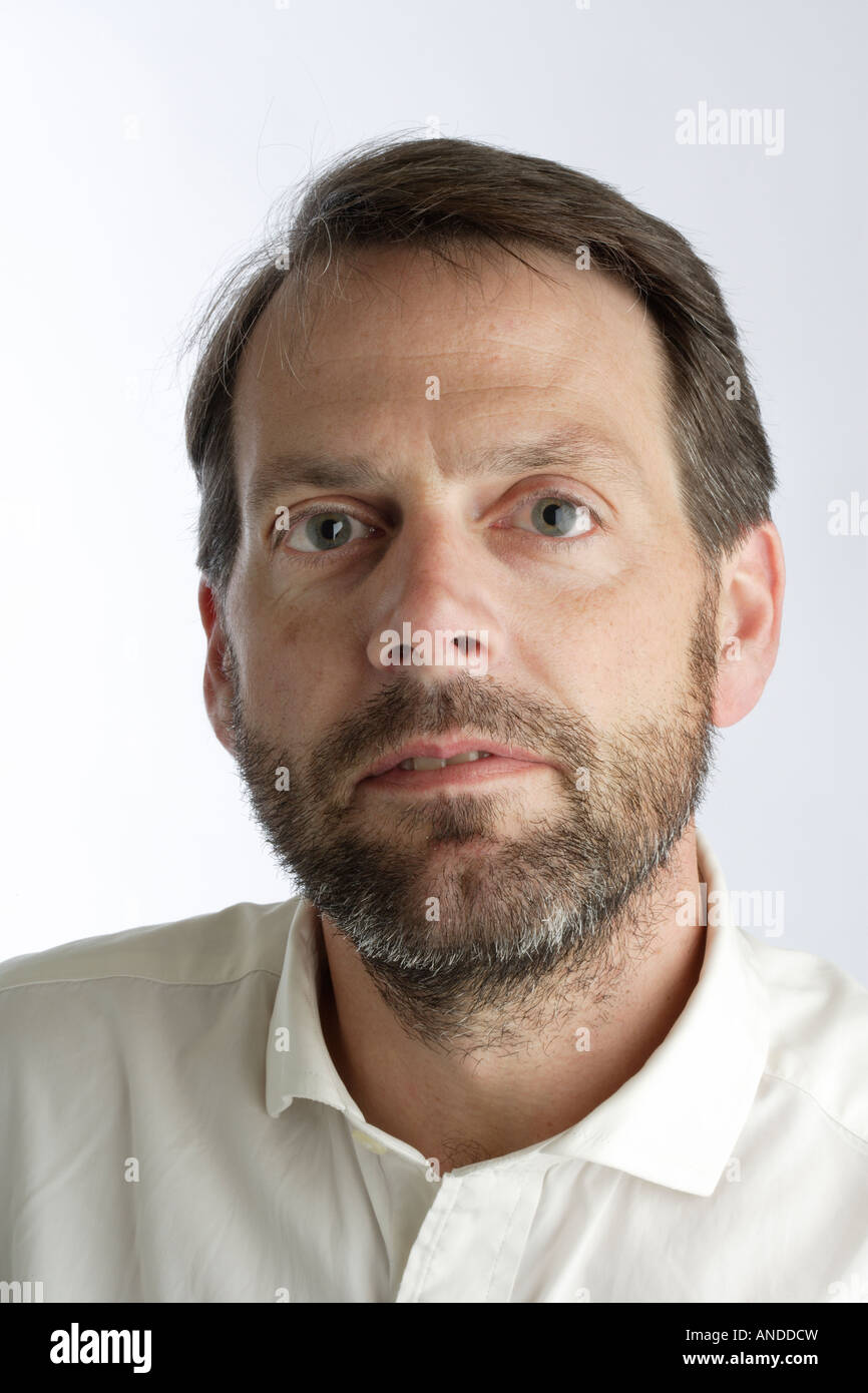 Bärtige Gesicht eines Mannes Stockfoto