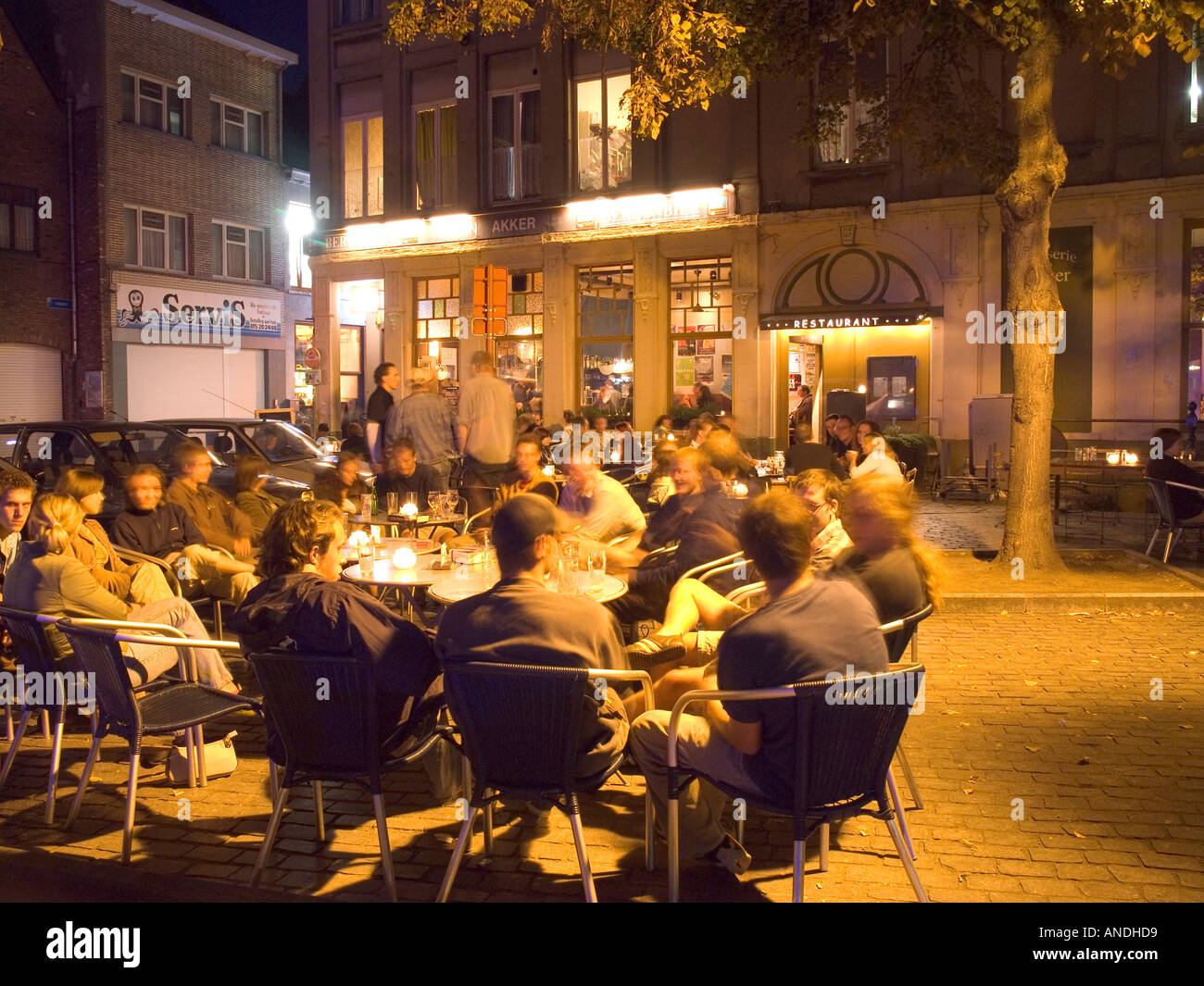 Belgischen Mechelen Grand Markt Square restaurant Stockfoto