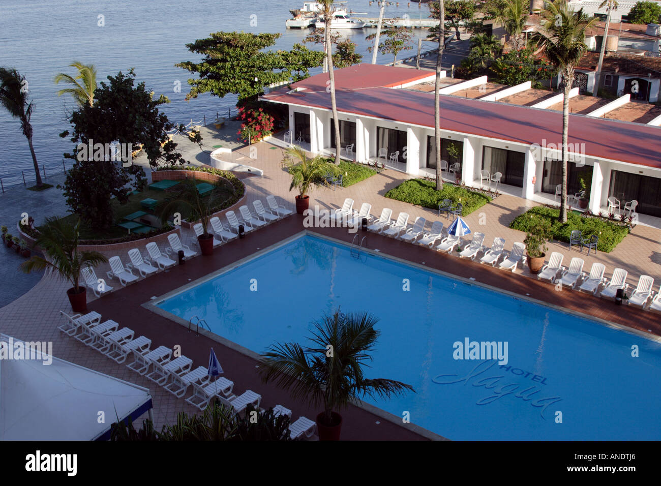 Schwimmbad Hotel Jagua Cienfuegos Kuba Stockfoto