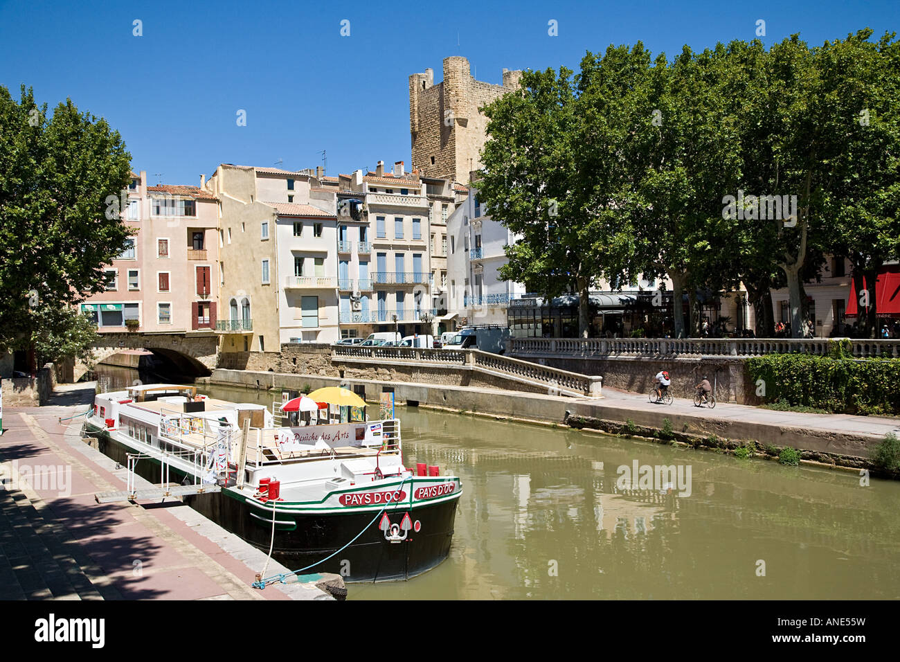 Canal De La Robine, Narbonne, Frankreich Stockfoto