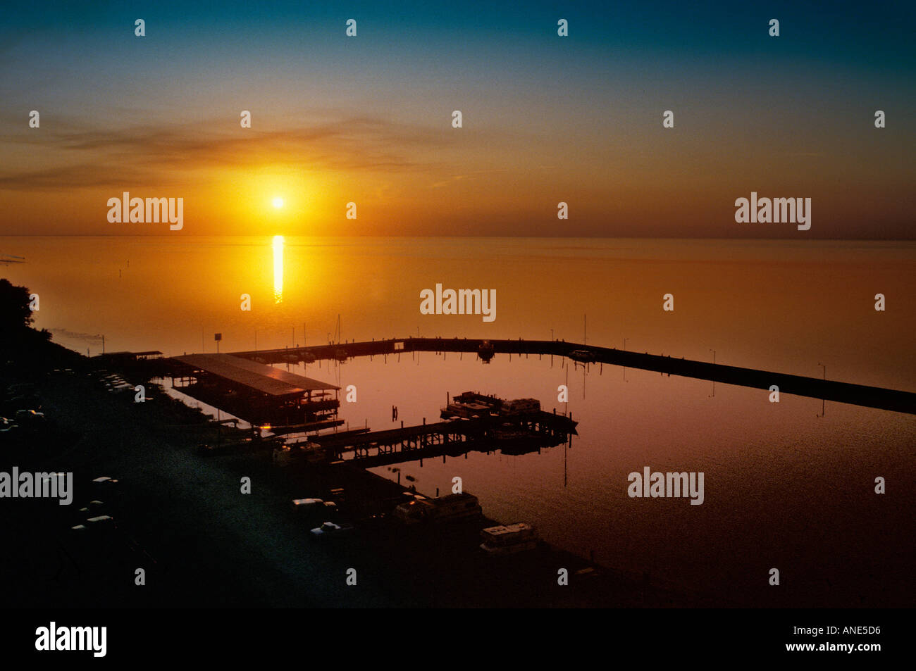 Sonnenuntergang über Lake Okeechobee Florida FL Stockfoto