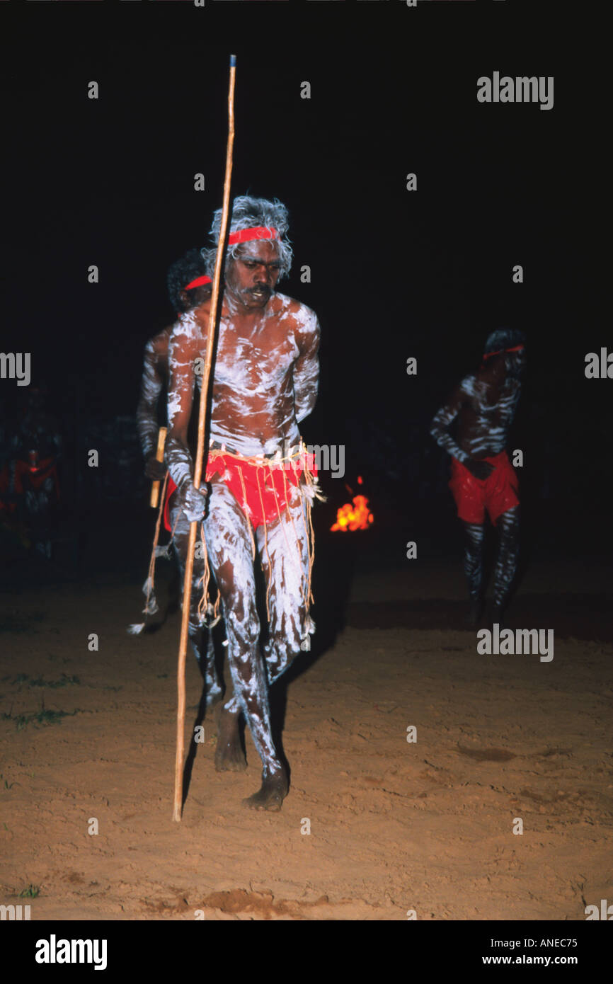 Aborigines Tänzerin, Tanz, Corroboree, Katherine, Northern Territory, Australien Stockfoto