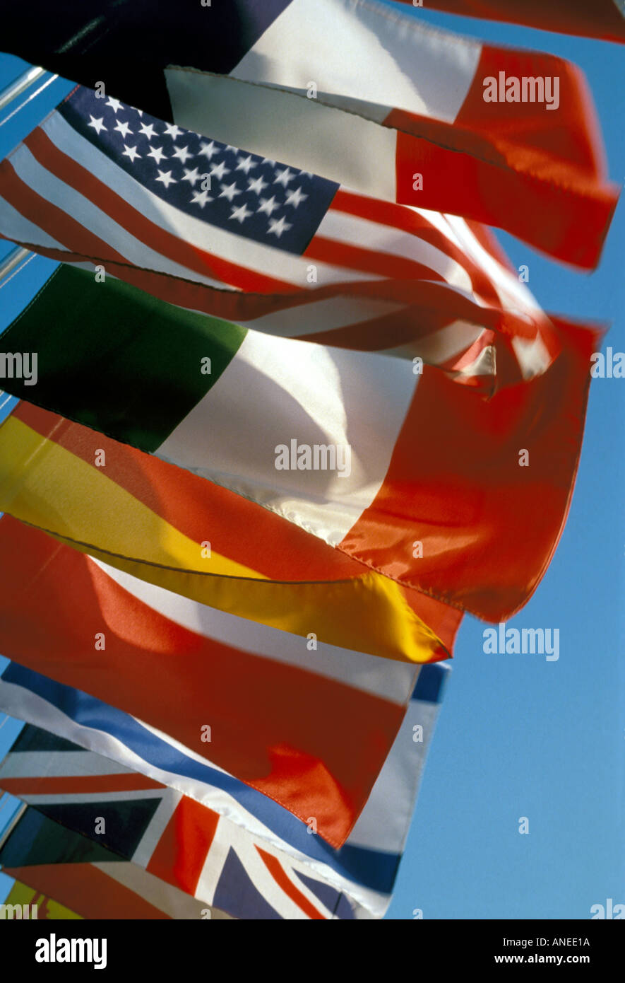 Internationale Flaggen Stockfoto