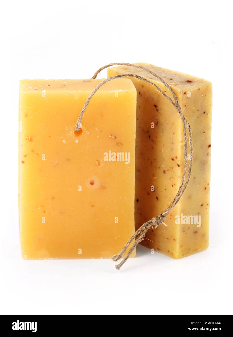 Aroma-Seife-Scheibe isoliert auf weißem Hintergrund Stockfoto