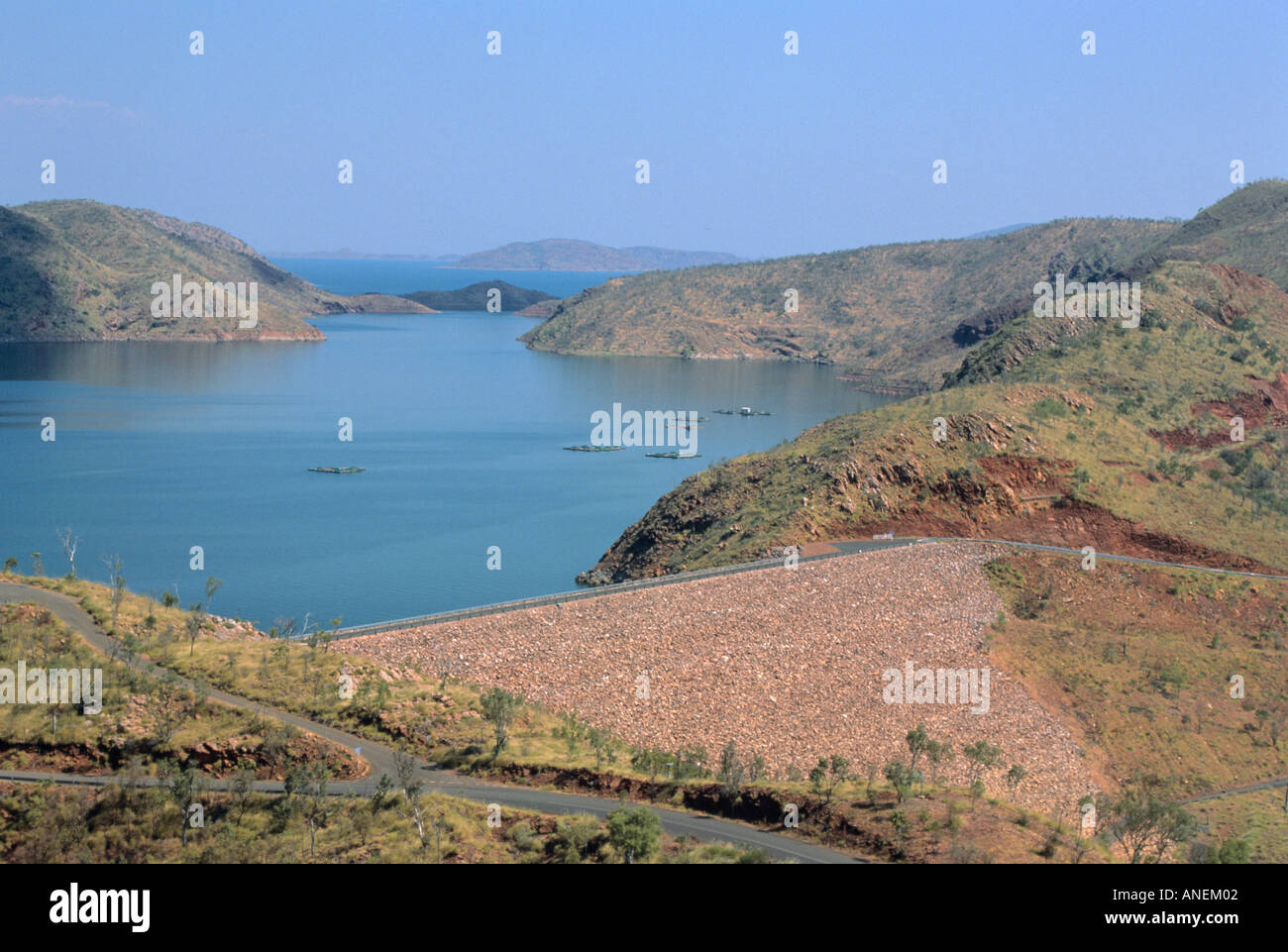 Lake Argyle Landschaft, Kimberley-Region, Westaustralien. Stockfoto