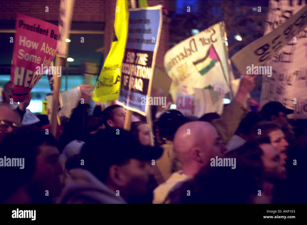 Anti-Bush-Demo in Boston, Massachusetts Stockfoto