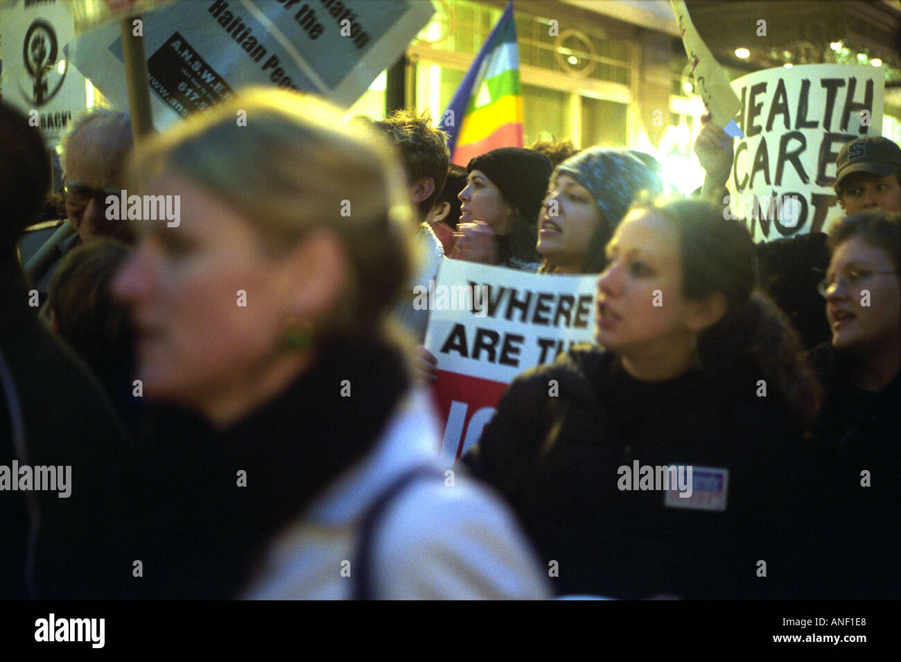 Anti-George Bush Demonstration in Boston Stockfoto