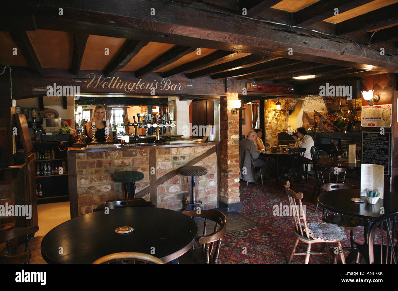 Die Waterloo Arme ein typisch rustikalen New Forest-Pub im Ortsteil Pikes Hügel in der Nähe von Lyndhurst Stockfoto
